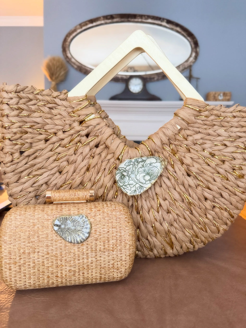 Oyster Embellished Personalized Totes
