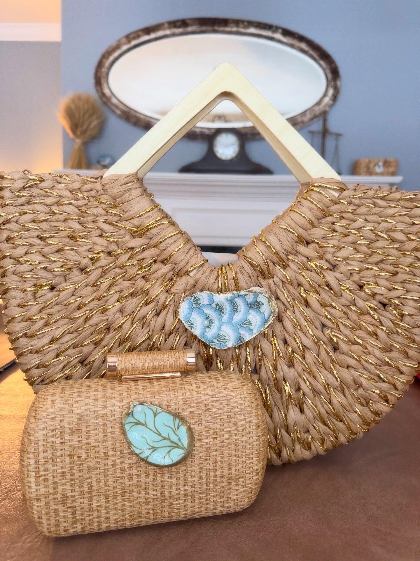 Oyster Embellished Personalized Totes