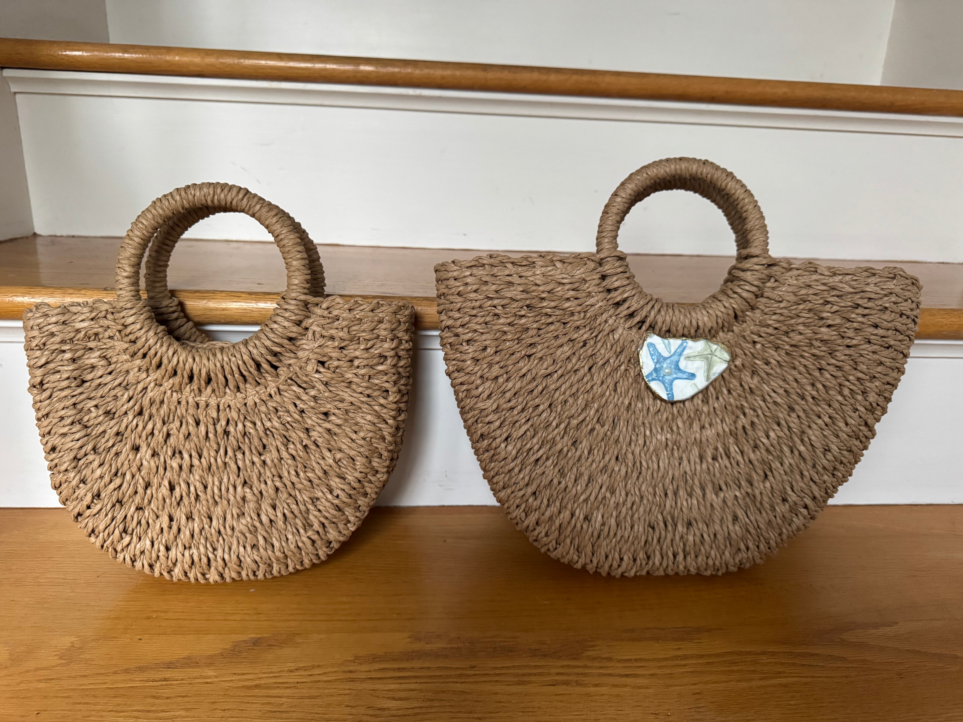 Straw Round Handled Totes