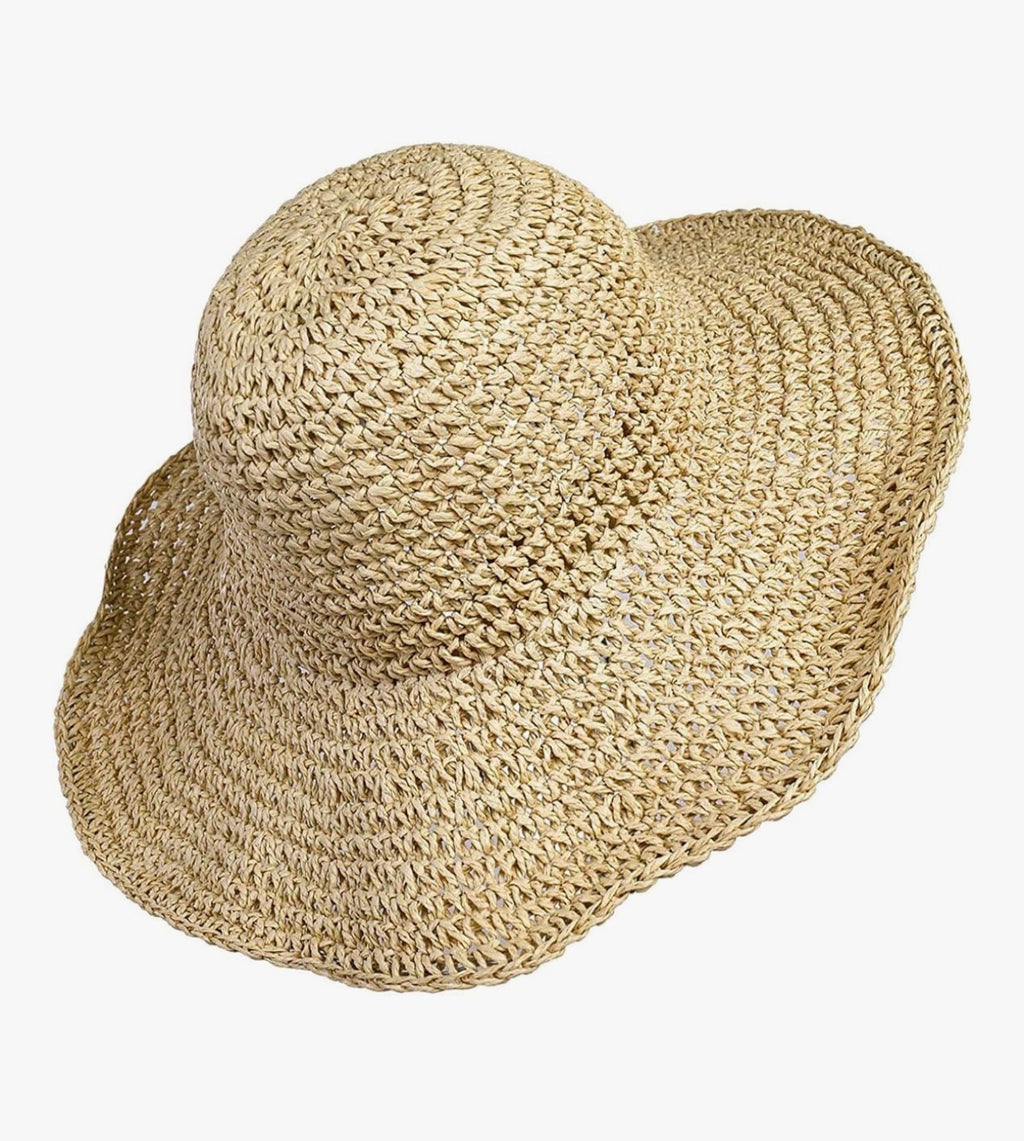 Straw Hat with Oyster Embellishment
