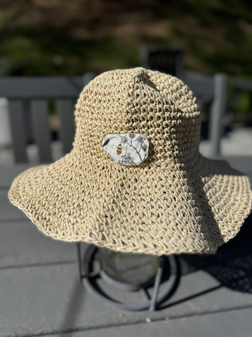 Straw Hat with Oyster Embellishment