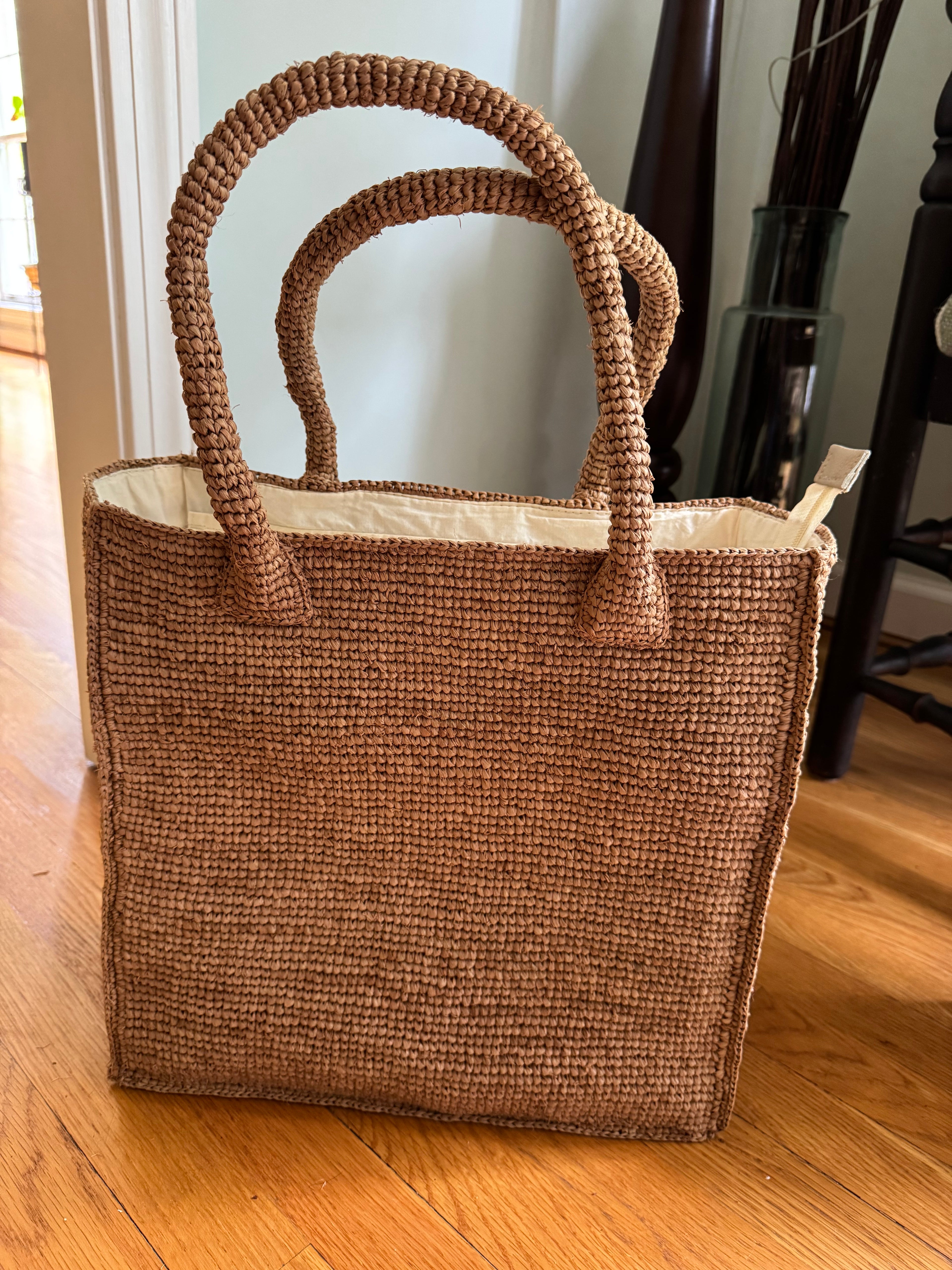 Handled Tote - Large with Purple Peony Shell or Other Shell to be Selected